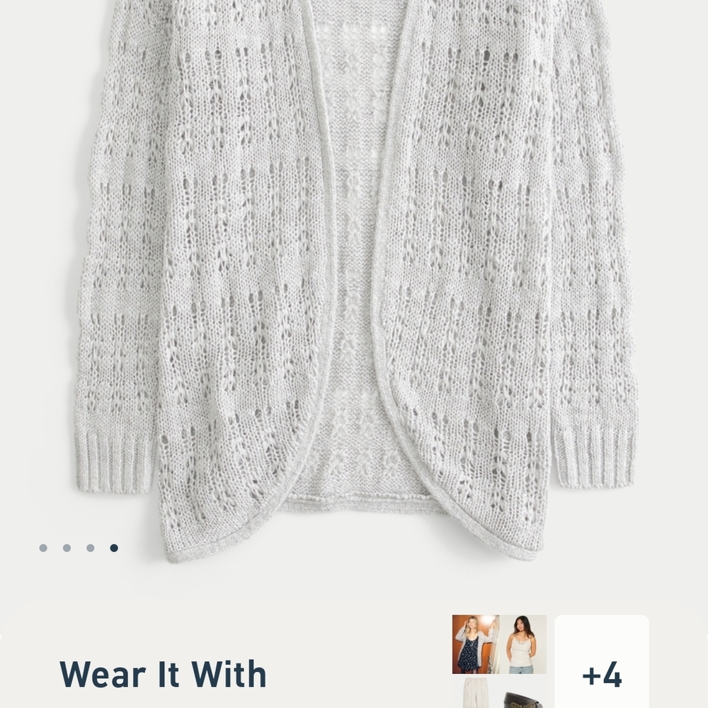 Hollister Long Length No Close Knit Cardigan Sweater - Gray